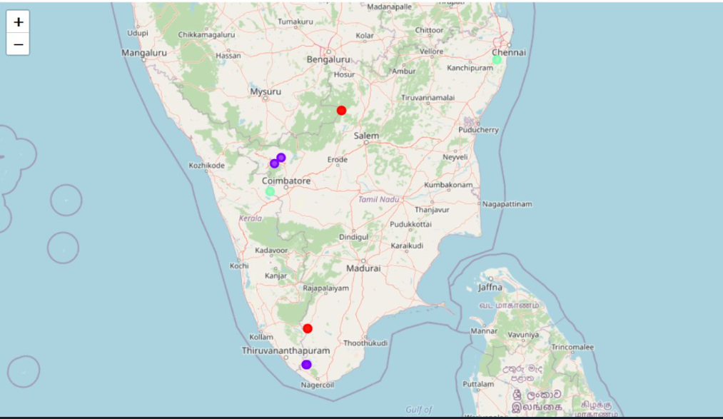 Detecting the best waterfall spot in TamilNadu to set up a restuarant